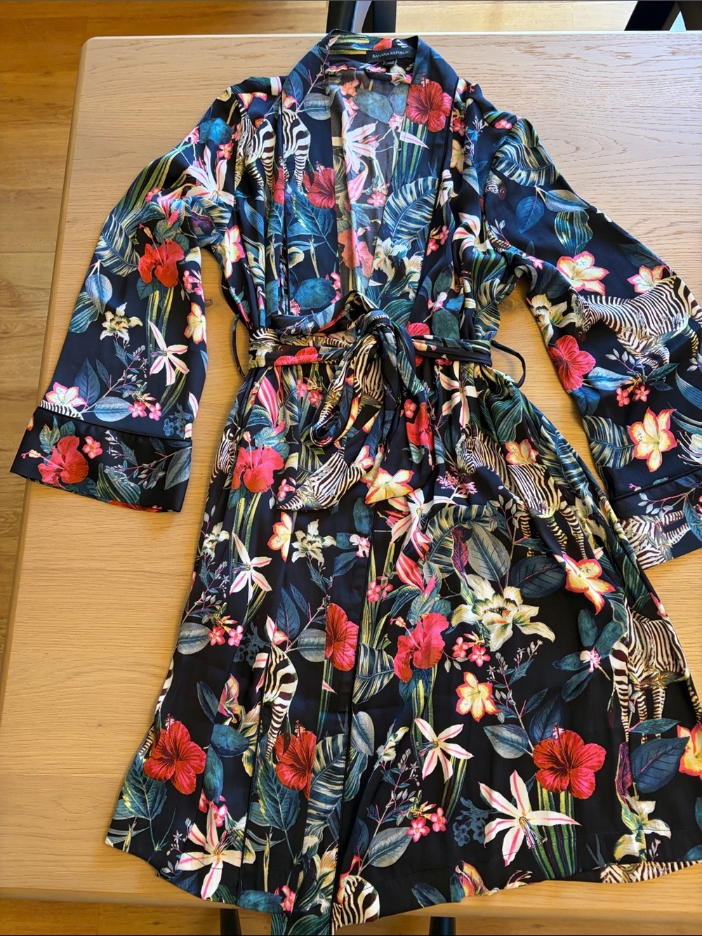 Banana Republic Dark Floral Kimono Duster